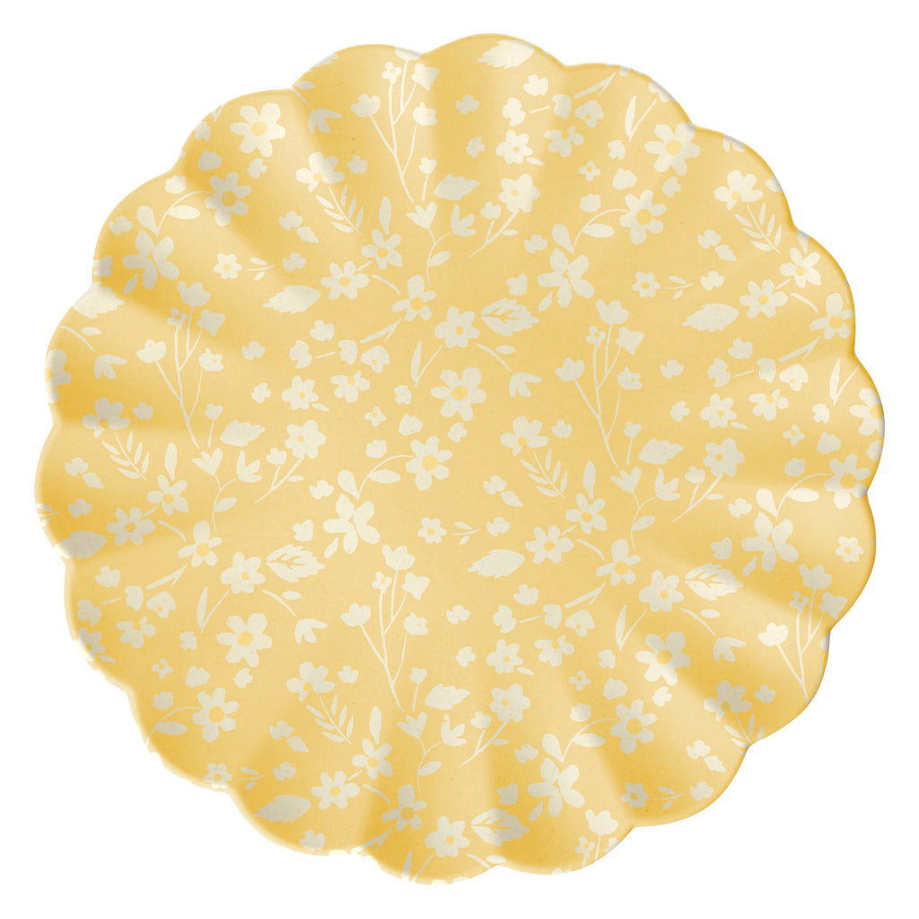 Floral Reusable Bamboo Large Plates, Set of 6