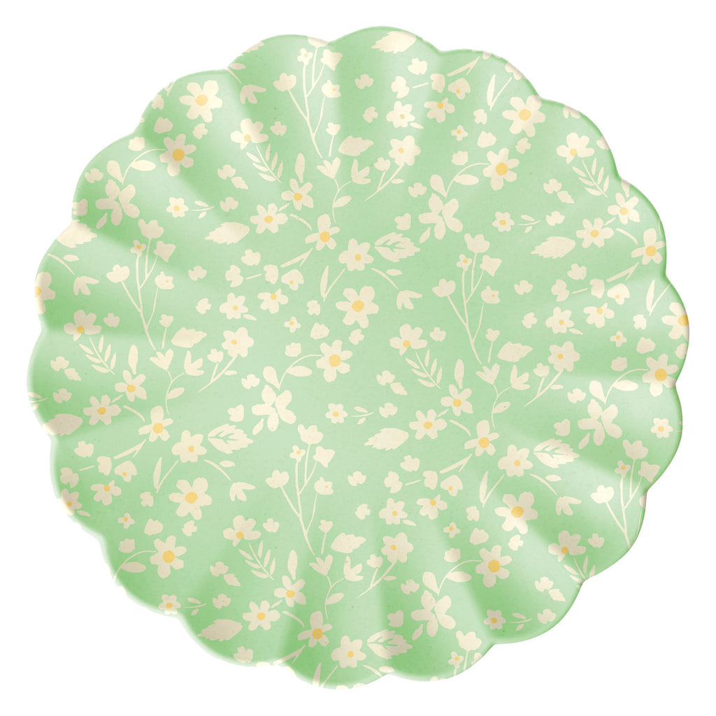Floral Reusable Bamboo Large Plates, Set of 6