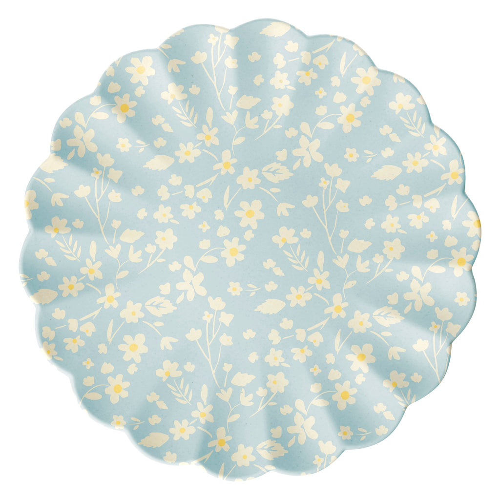 Floral Reusable Bamboo Large Plates, Set of 6