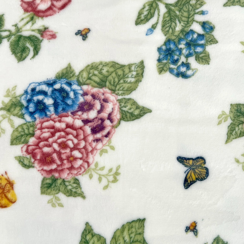 Thekbunny Butterfly Meadow Hydrangea Throw Blanket
