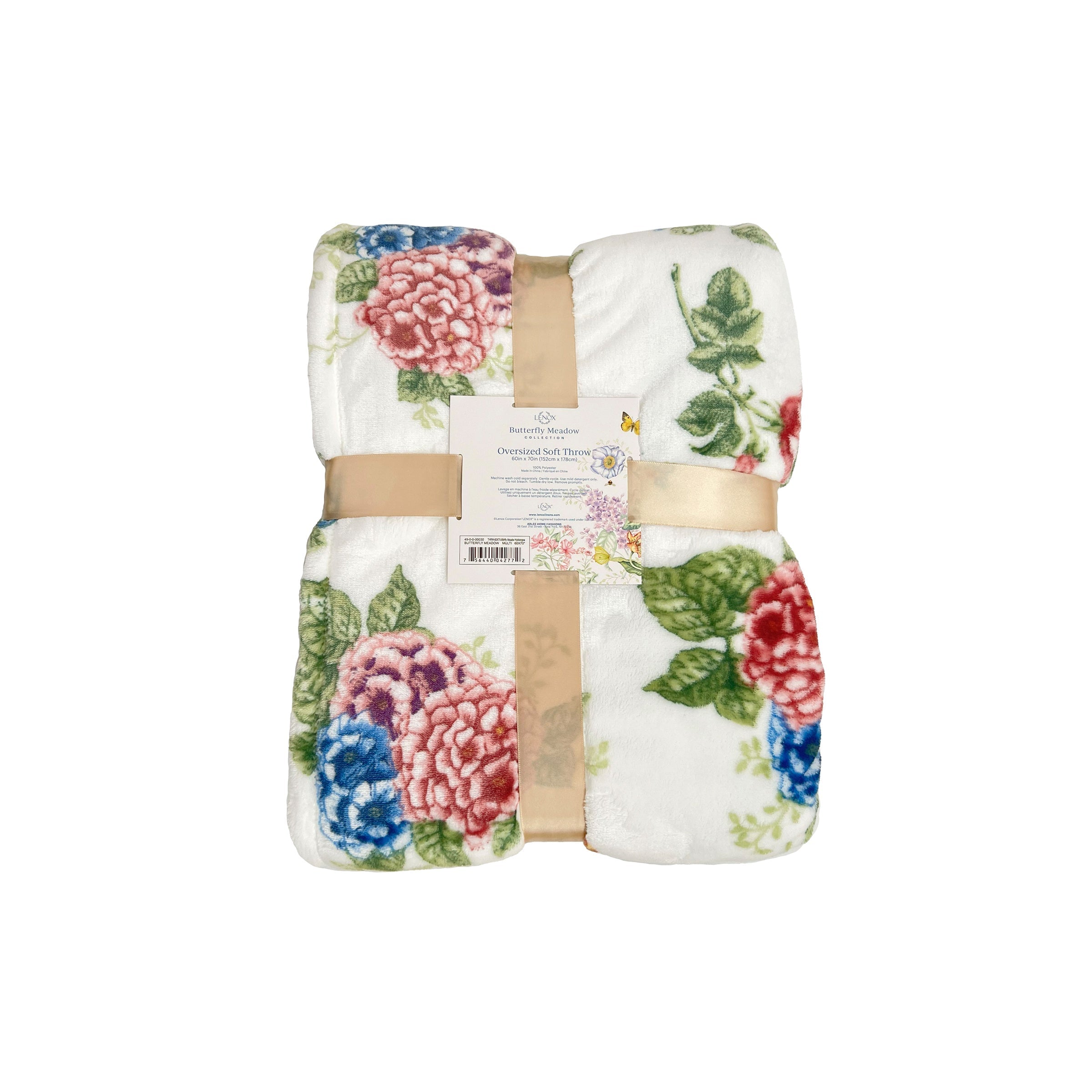Thekbunny Butterfly Meadow Hydrangea Throw Blanket