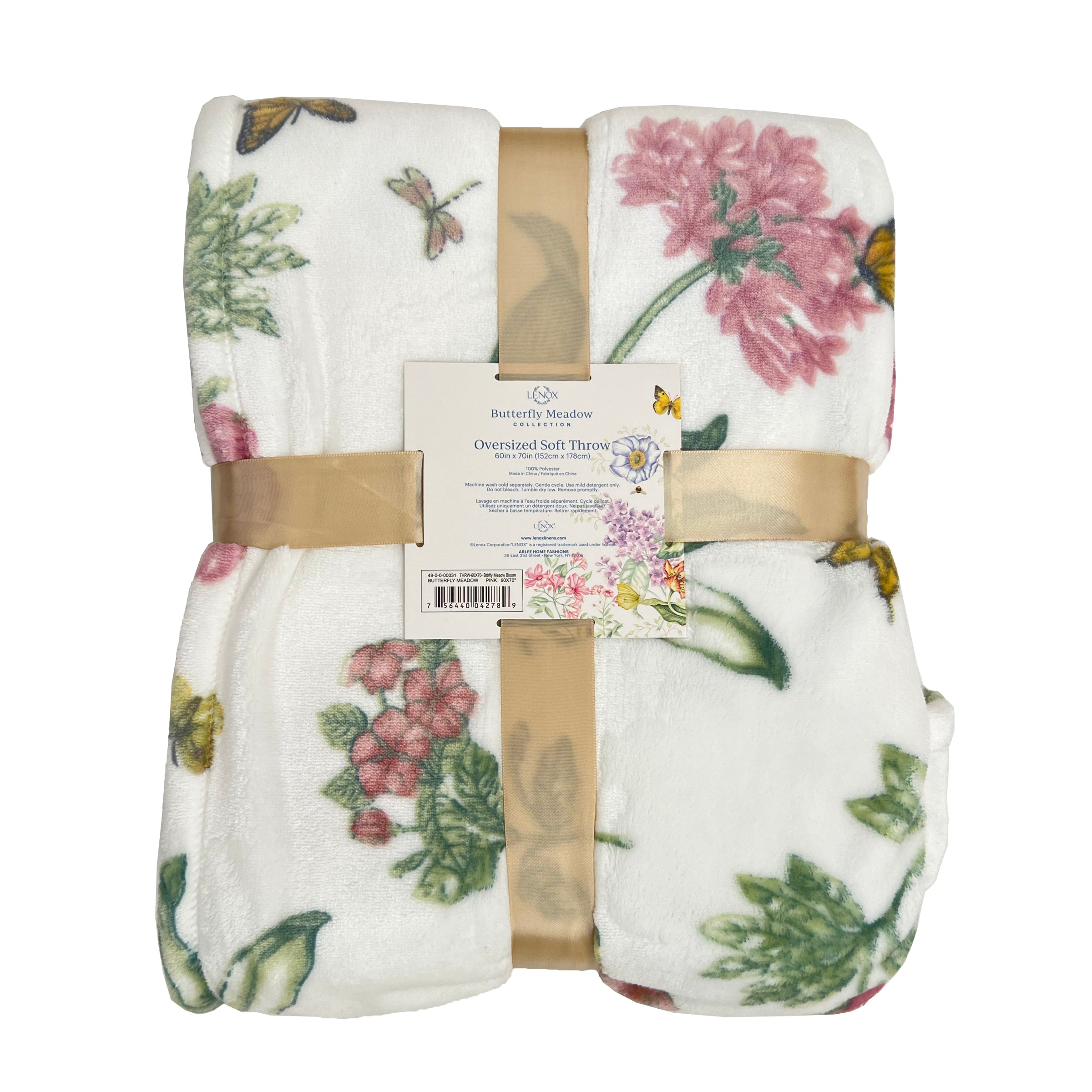 Thekbunny Butterfly Meadow Bloom Pink Throw Blanket