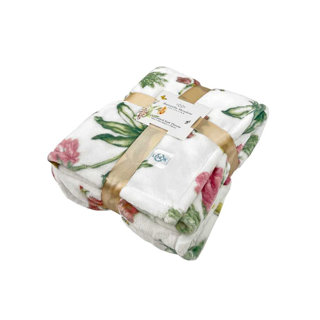 Thekbunny Butterfly Meadow Bloom Pink Throw Blanket