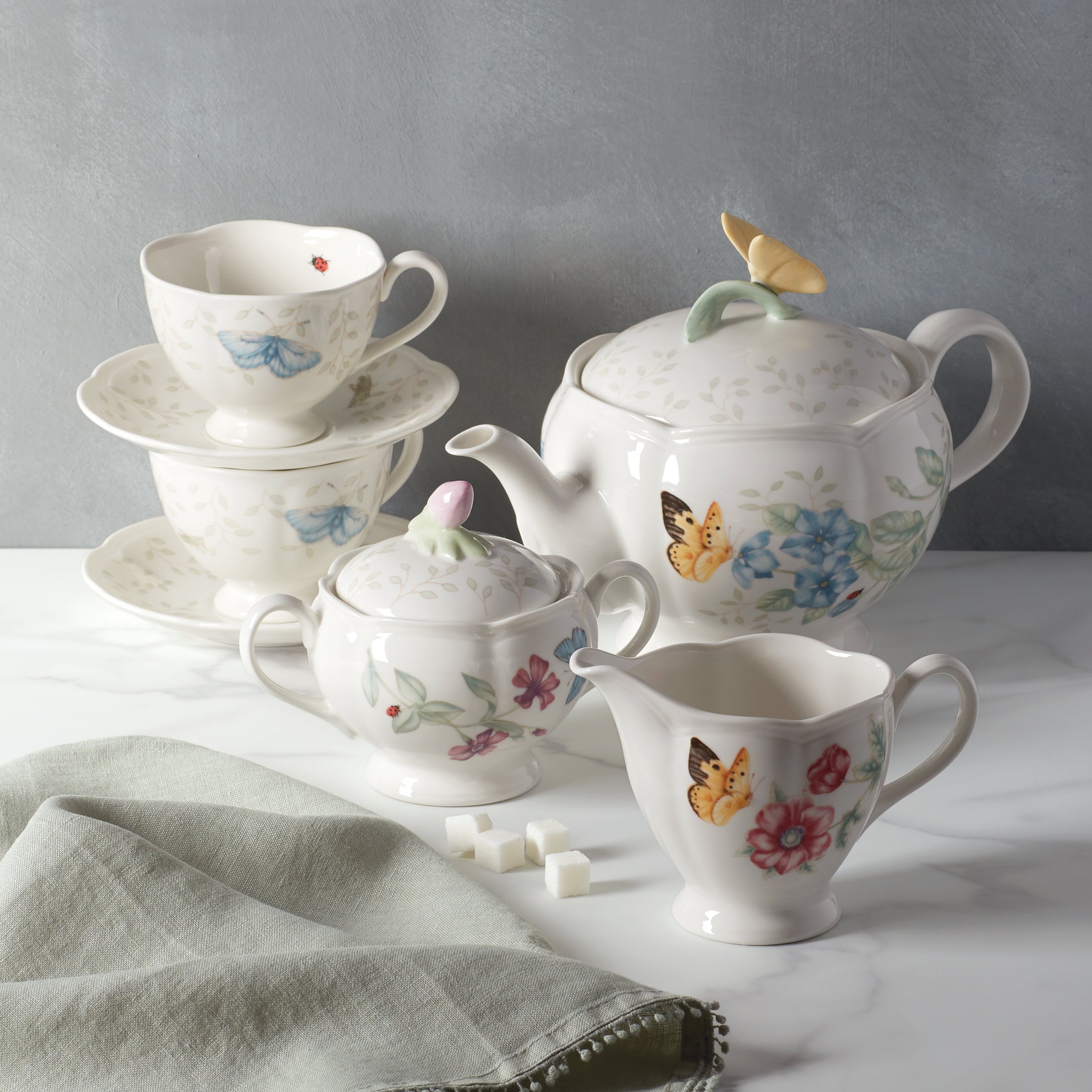 Thekbunny Butterfly Meadow 7-Piece Tea Set