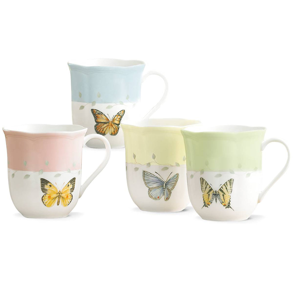 Thekbunny  Butterfly Meadow Mugs - Set of 4