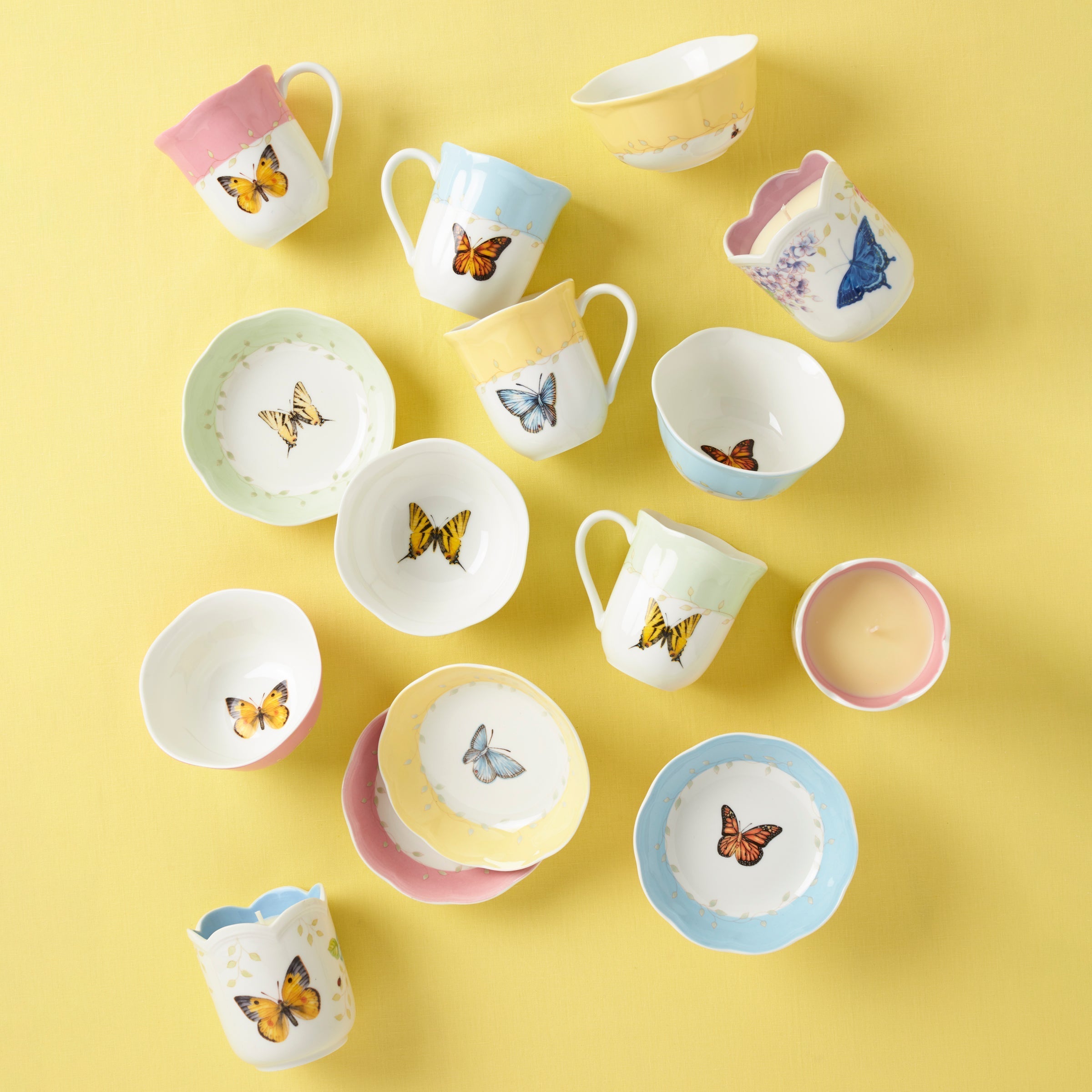 Thekbunny  Butterfly Meadow Mugs - Set of 4