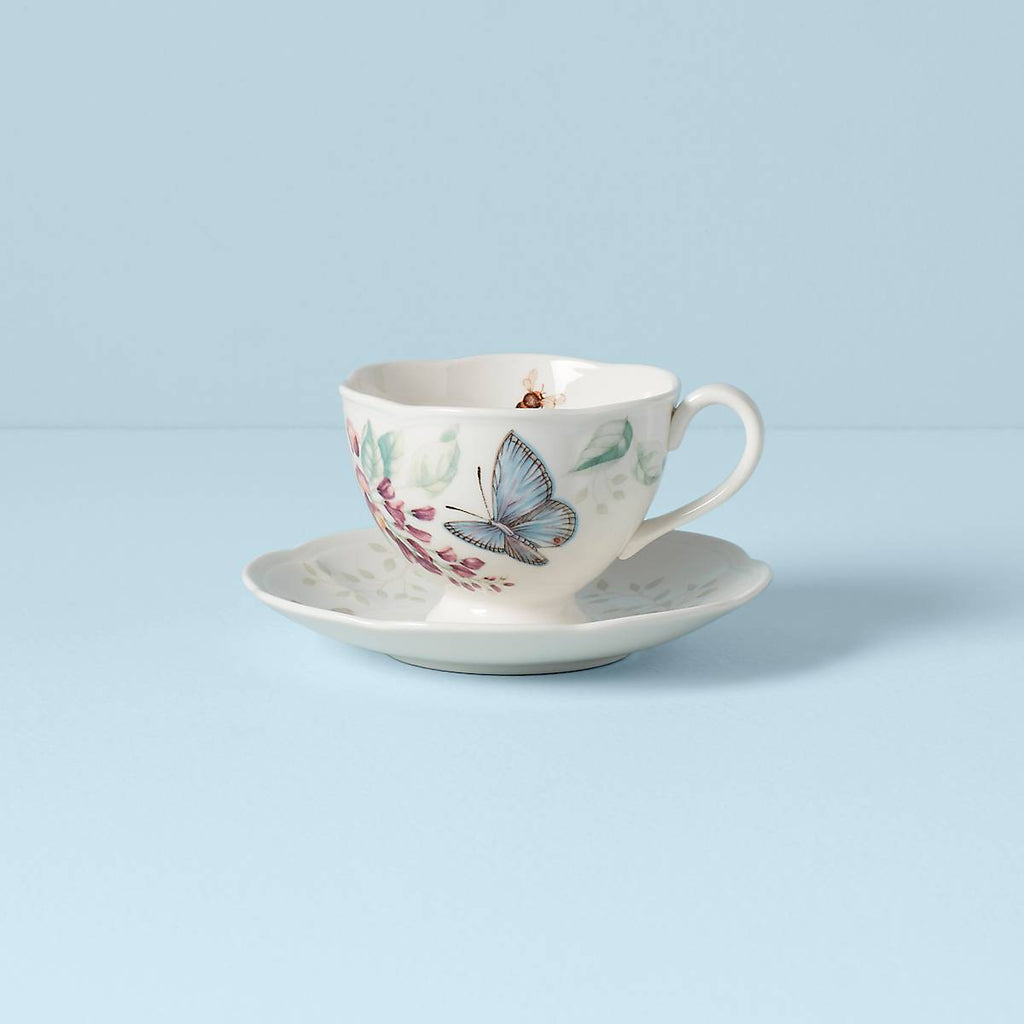Thekbunny  Butterfly Meadow Blue Cup & Saucer