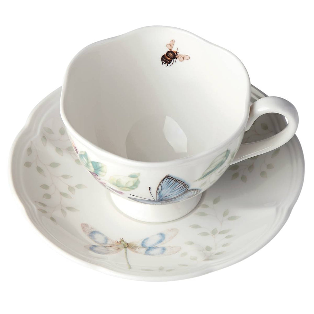 Thekbunny  Butterfly Meadow Blue Cup & Saucer