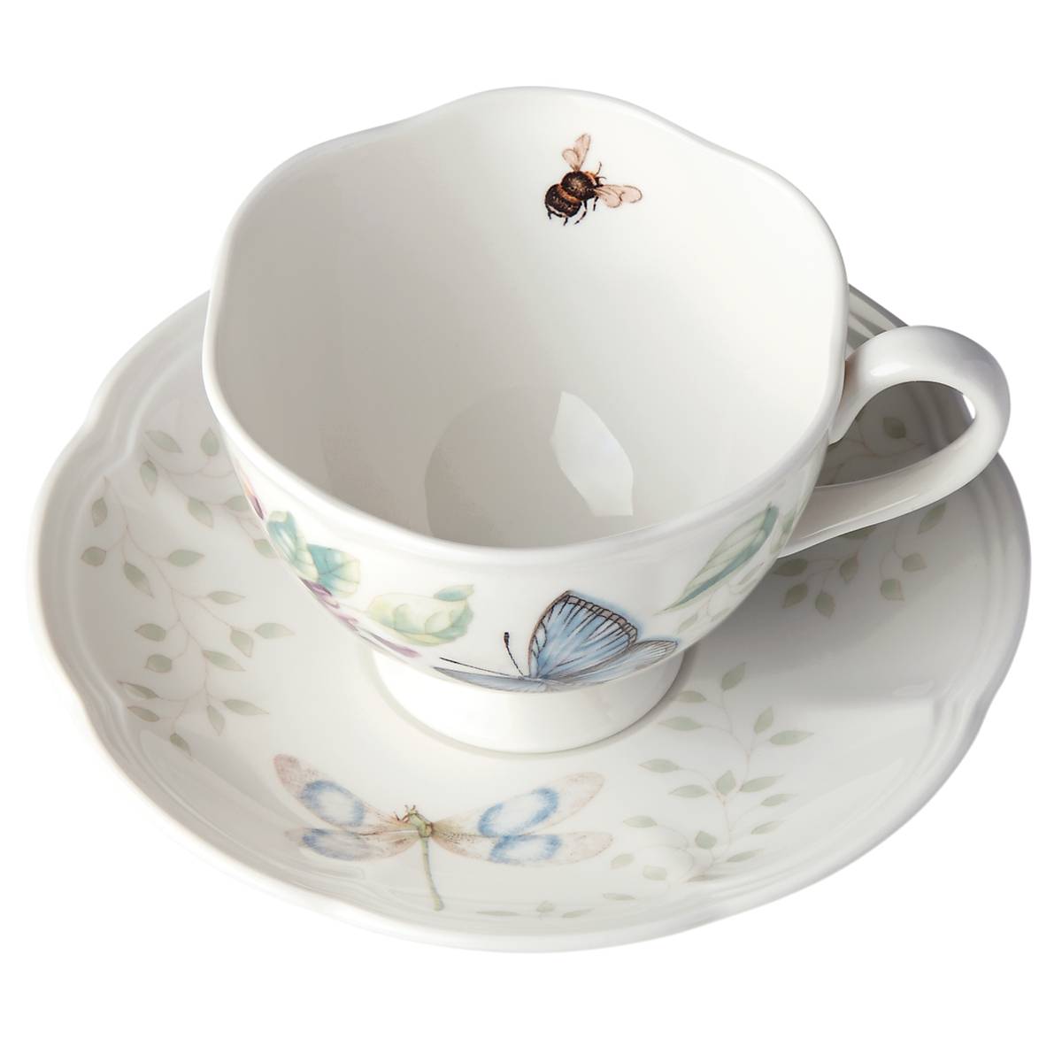 Thekbunny  Butterfly Meadow Blue Cup & Saucer