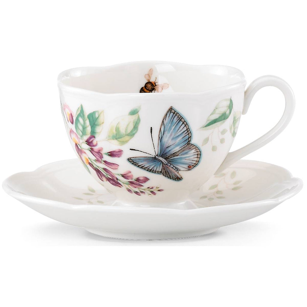 Thekbunny  Butterfly Meadow Blue Cup & Saucer