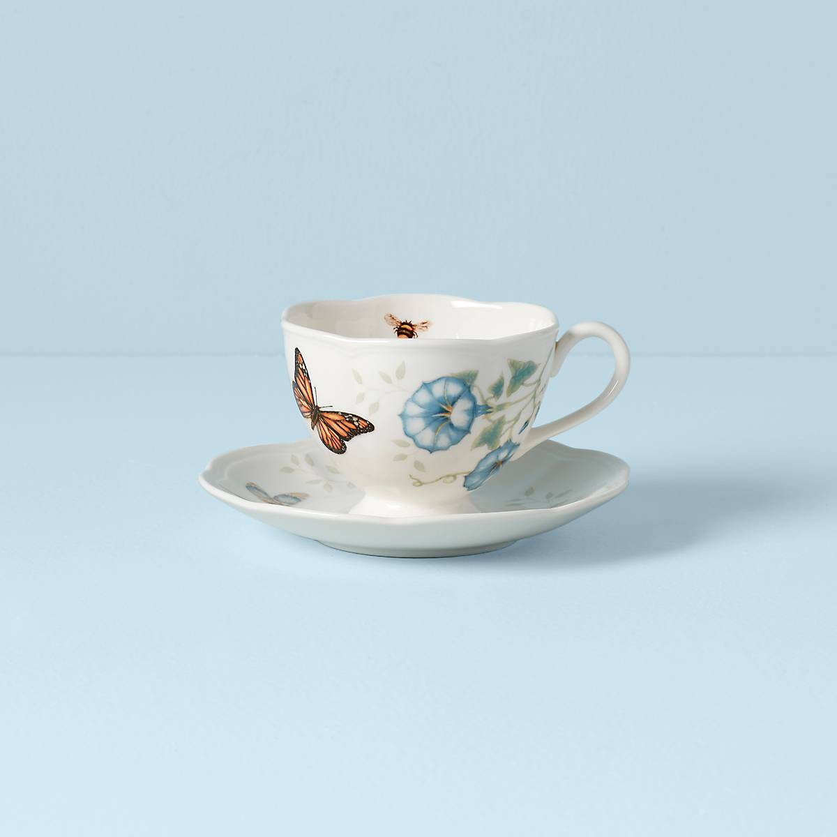 Thekbunny  Butterfly Meadow Monarch Cup & Saucer