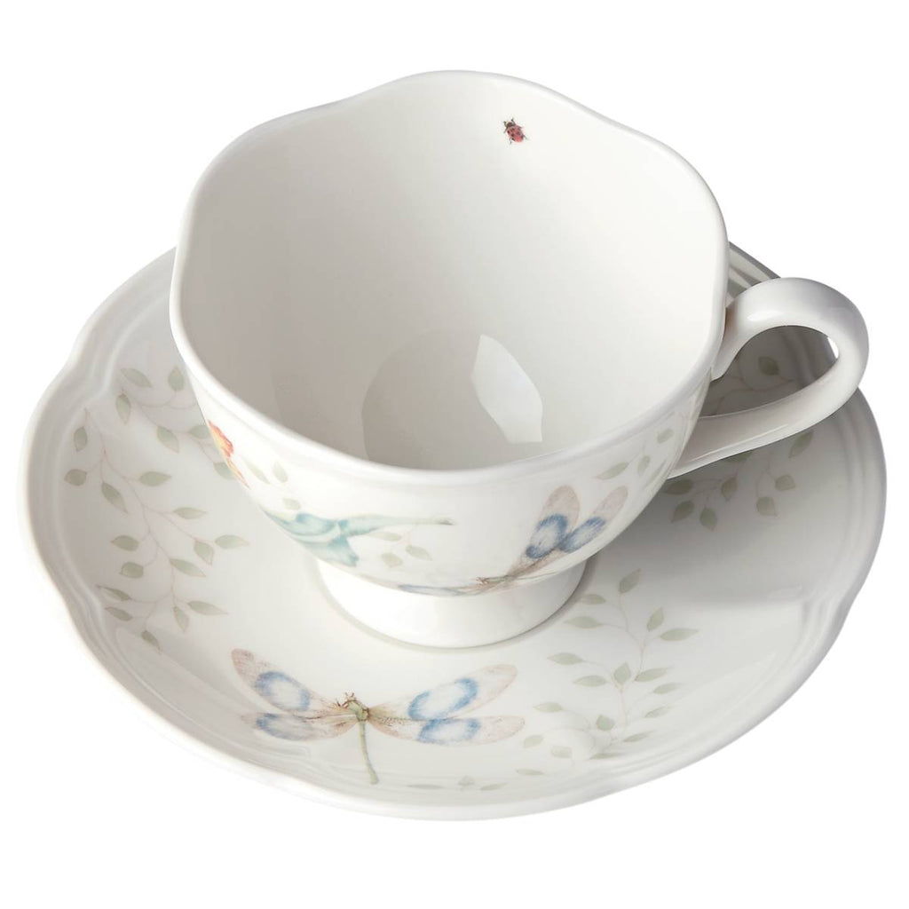 Thekbunny  Butterfly Meadow Dragonfly Cup & Saucer