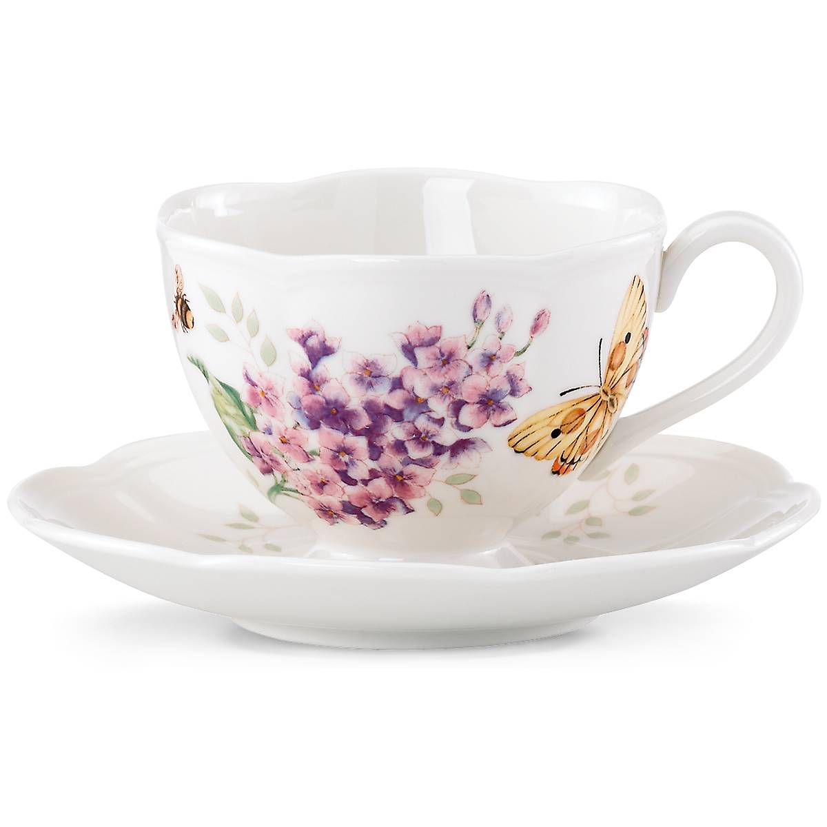 Thekbunny  Butterfly Meadow Orange Sulphur Cup and Saucer