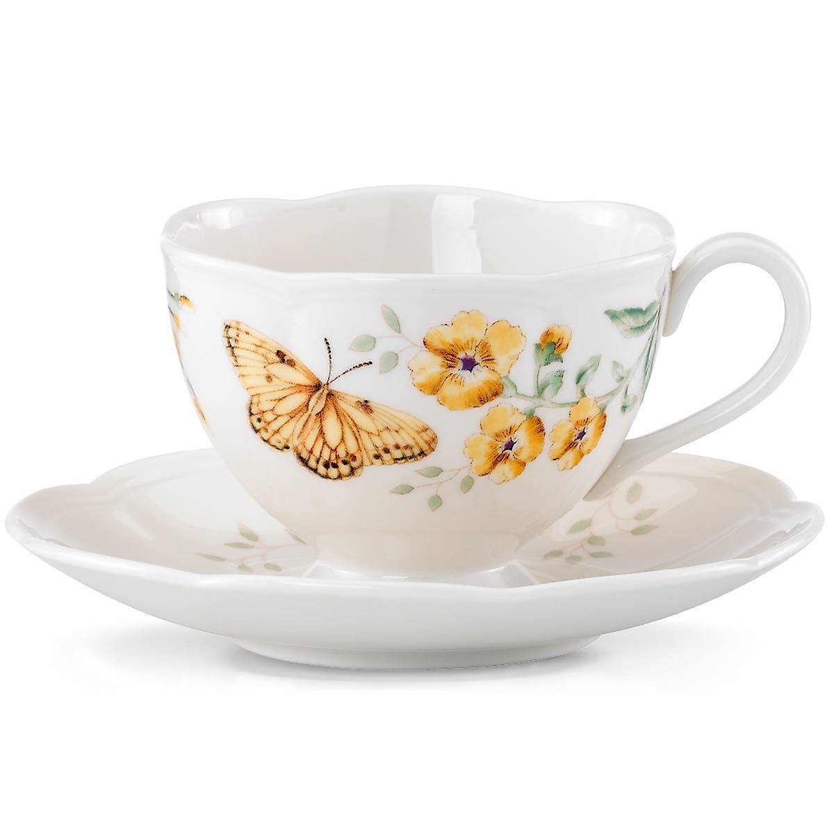 Thekbunny  Butterfly Meadow Fritillary Cup & Saucer
