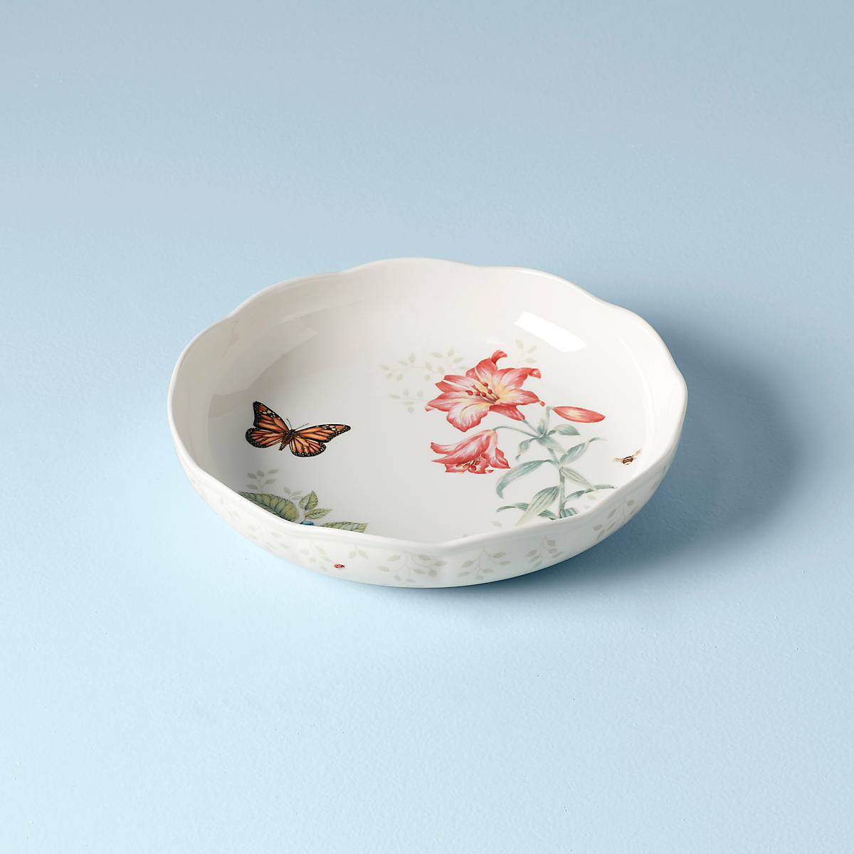 Thekbunny Butterfly Meadow Low Serving Bowl