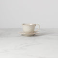 Thekbunny  French Perle White Cup and Saucer