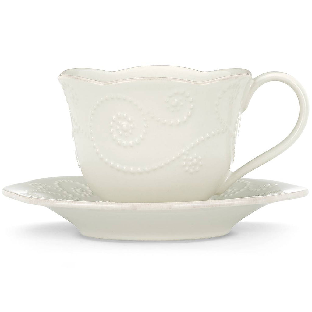 Thekbunny  French Perle White Cup and Saucer