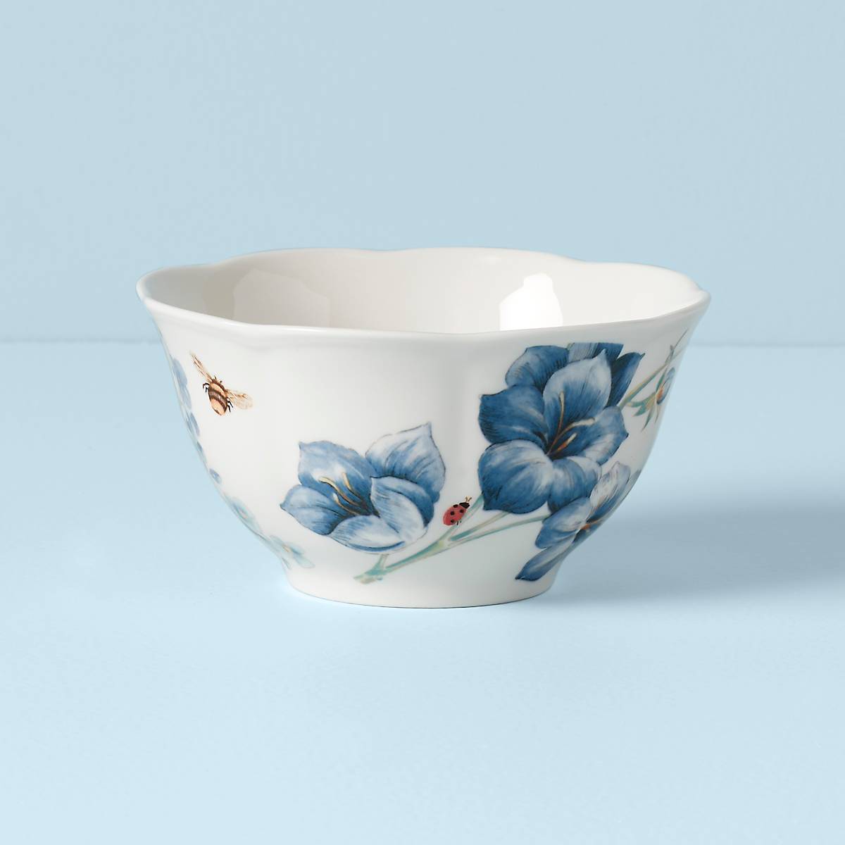 Thekbunny Butterfly Meadow Blue Rice Bowl