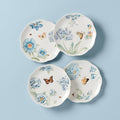 Thekbunny Butterfly Meadow Blue Dessert Plates - Set of 4