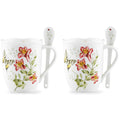 Thekbunny  Butterfly Meadow Mugs with Spoons - Set of 2