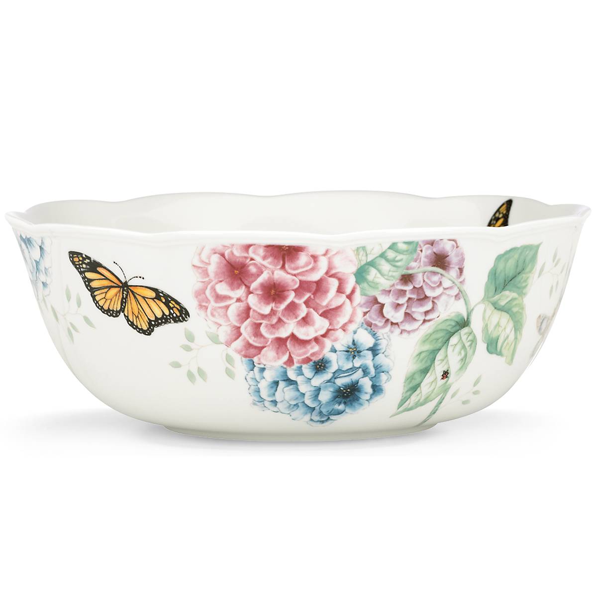 Thekbunny Butterfly Meadow Hydrangea Large Serving Bowl