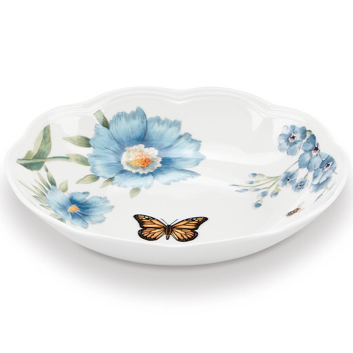 Thekbunny Butterfly Meadow Blue Pasta Bowl