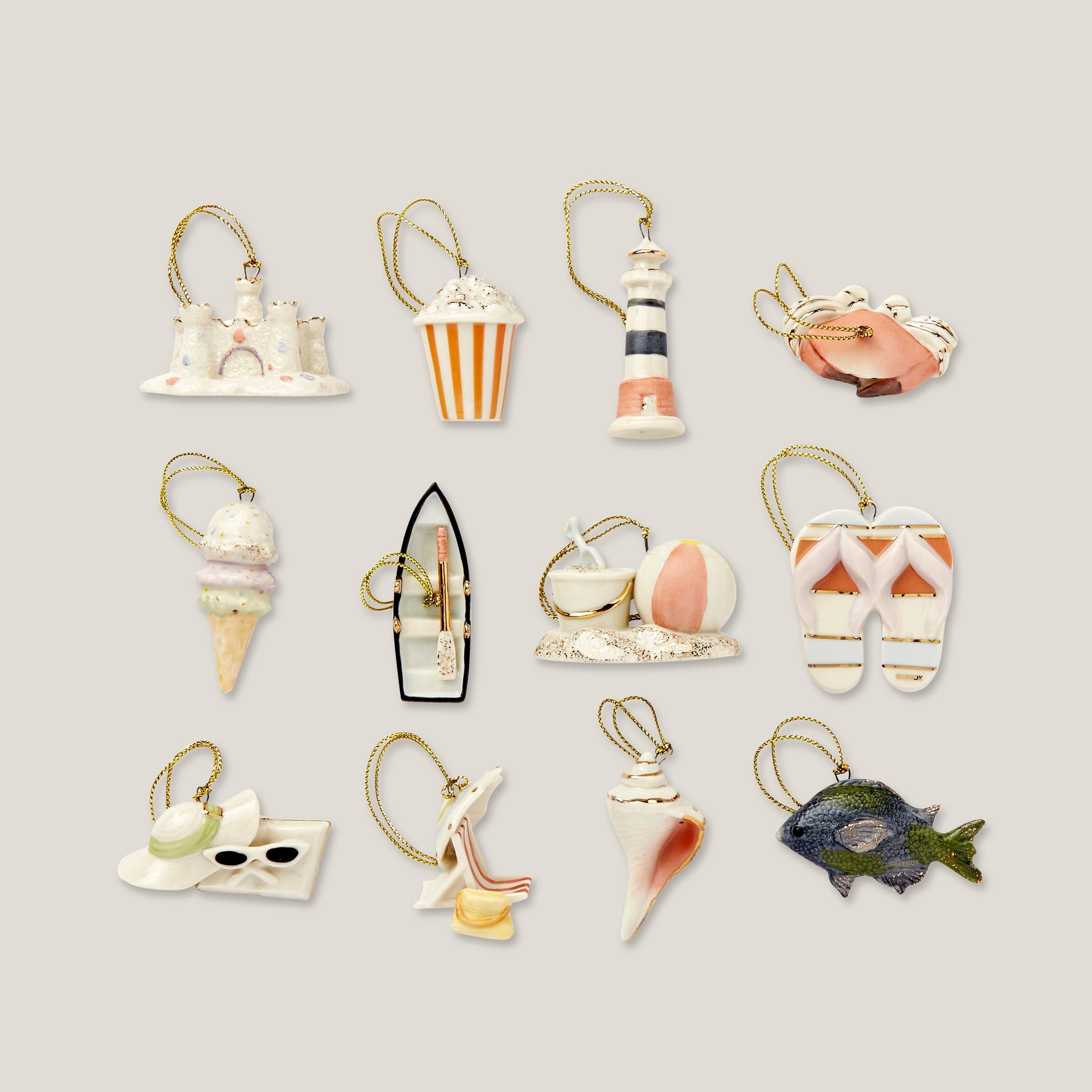 Thekbunny Summer 13-Piece Mini Ornament & Tree Set