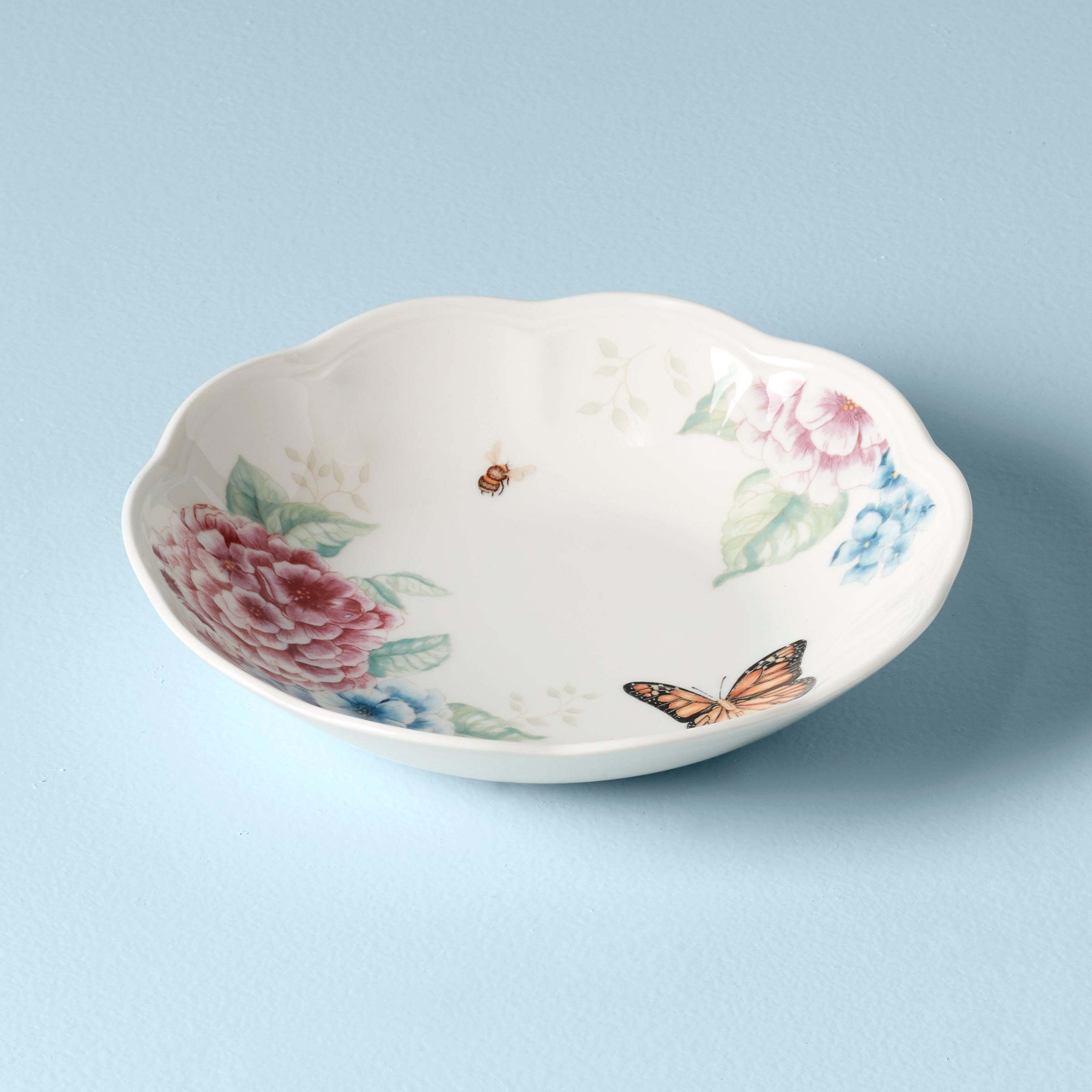 Thekbunny Butterfly Meadow Hydrangea Pasta Bowl