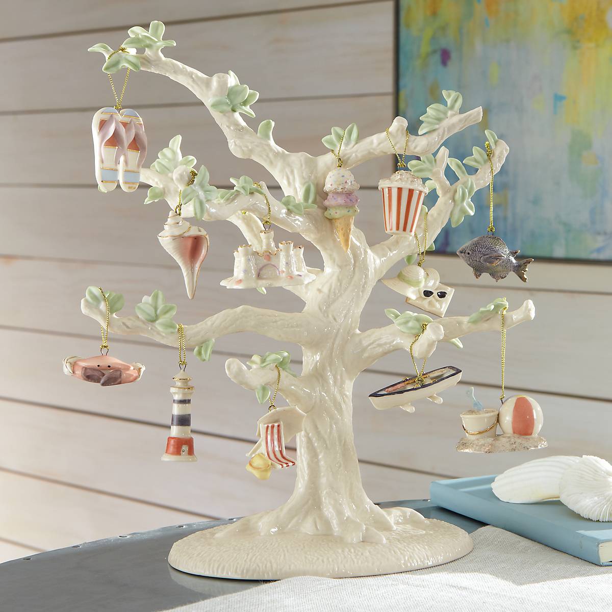Thekbunny Summer 13-Piece Mini Ornament & Tree Set