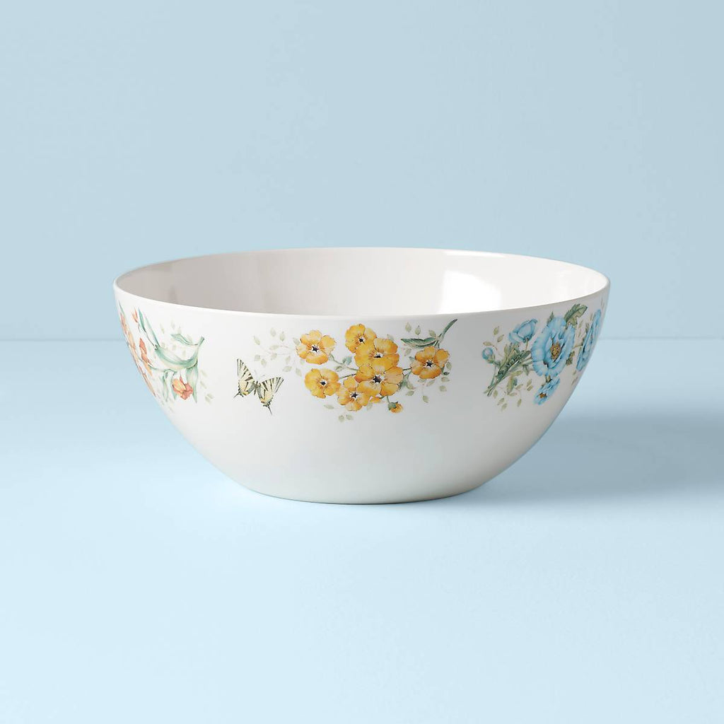 Thekbunny Butterfly Meadow Melamine Large Serving Bowl