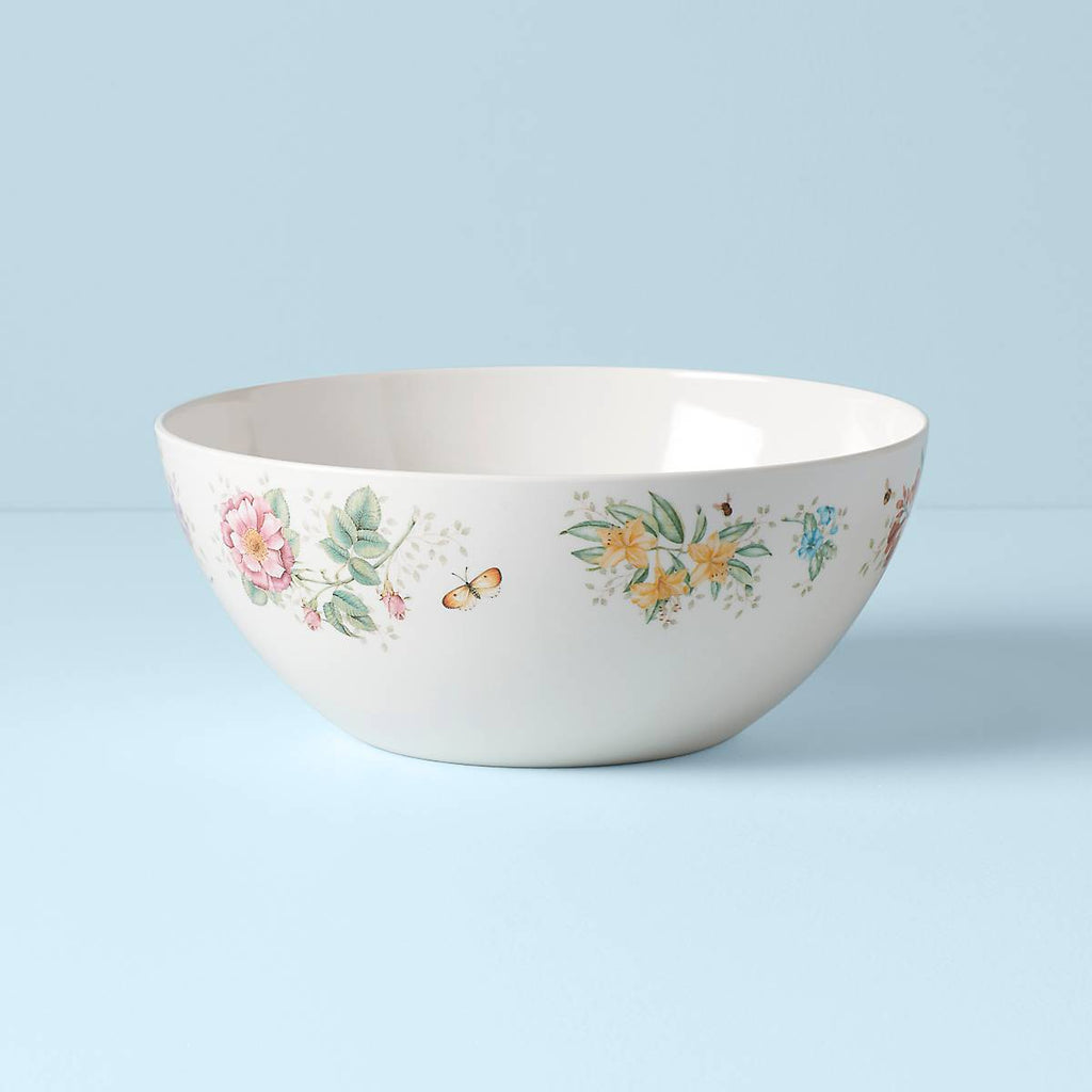 Thekbunny Butterfly Meadow Melamine Large Serving Bowl