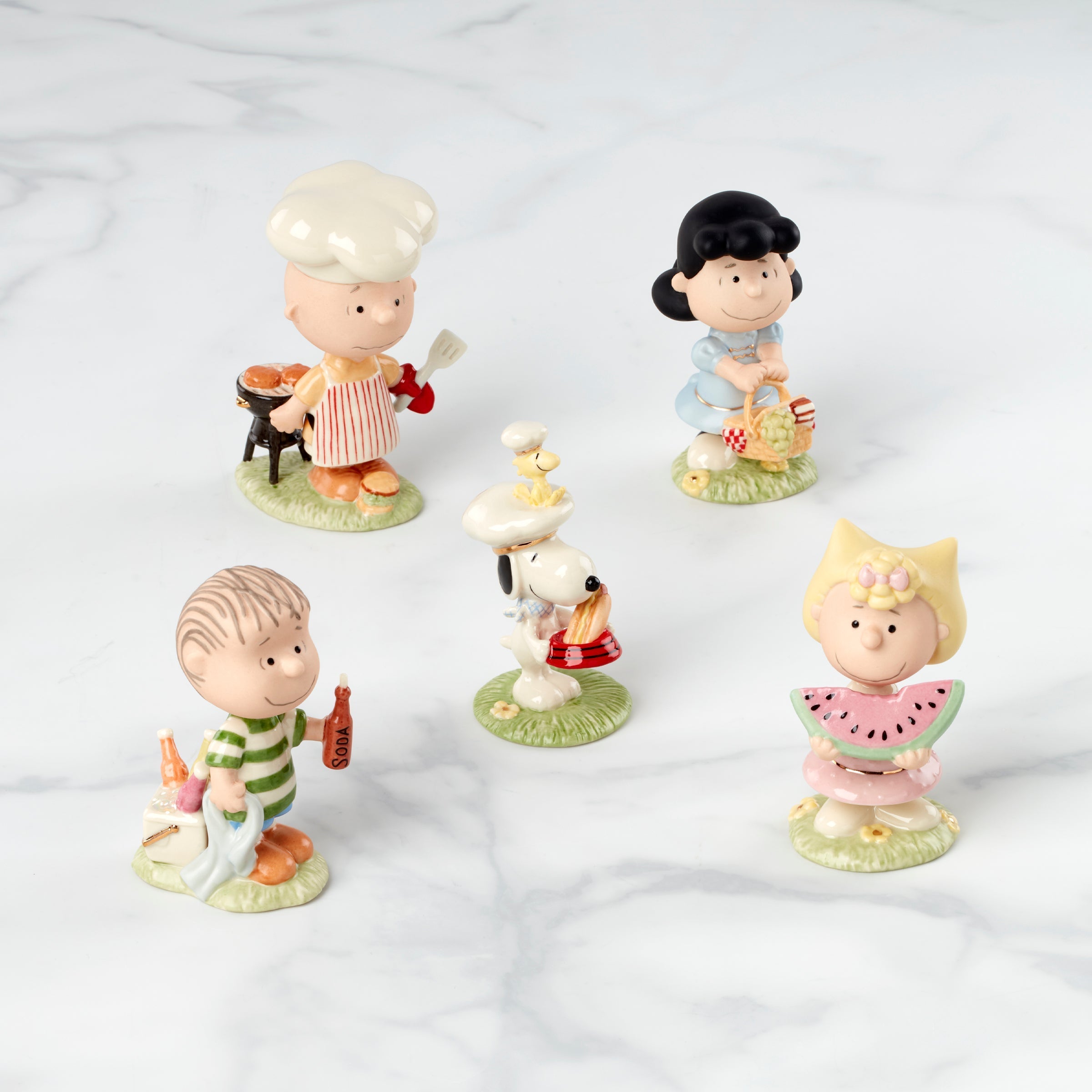 Thekbunny Peanuts Barbecue 5-Piece Figurine Set
