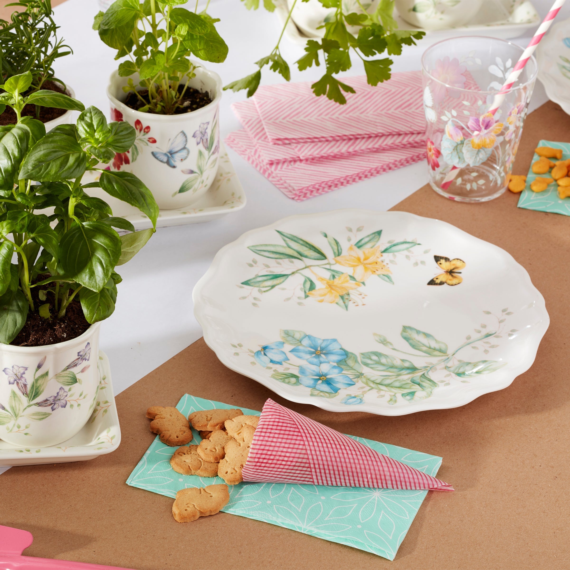 Butterfly Meadow Melamine Dinner Plates - Set of 4