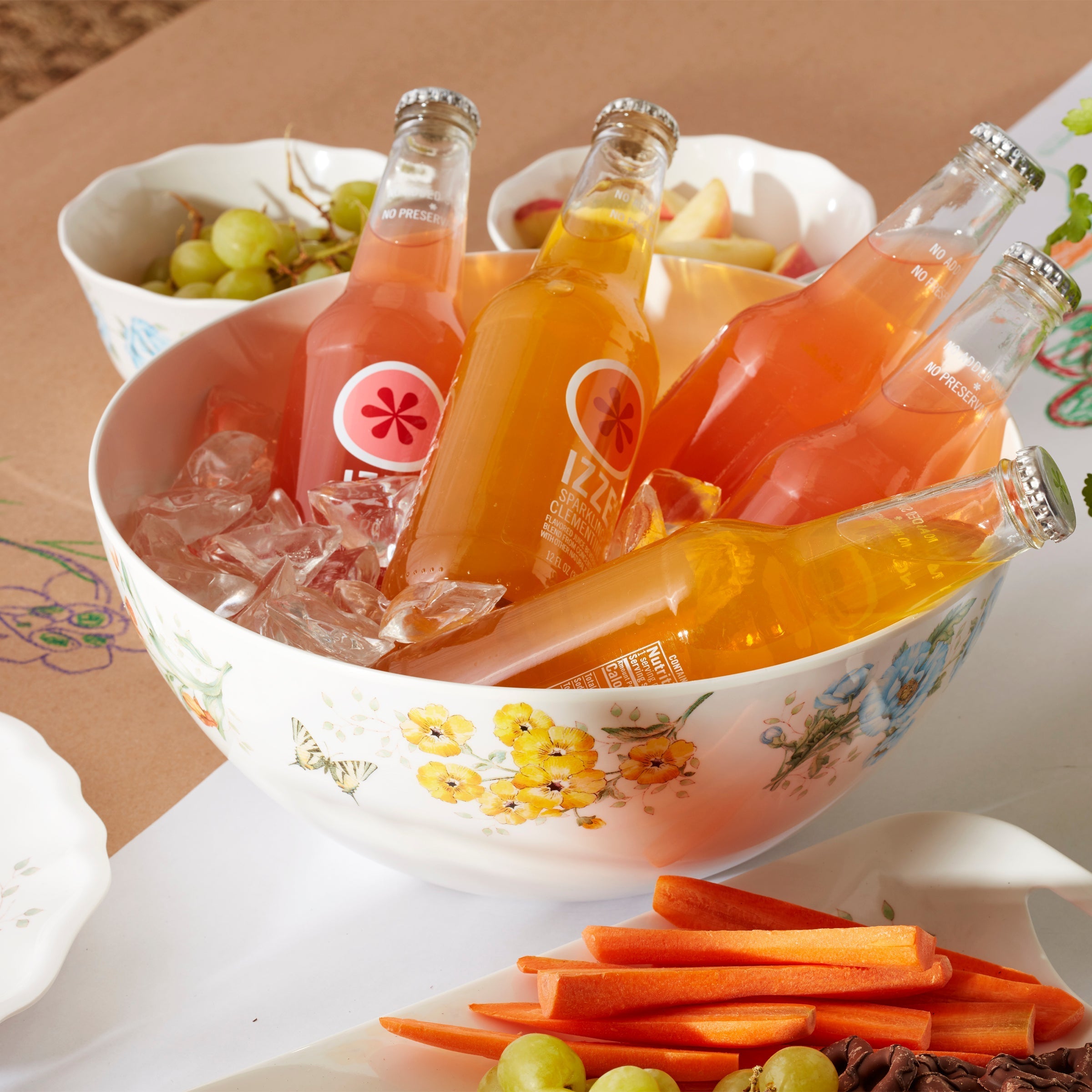 Thekbunny Butterfly Meadow Melamine Large Serving Bowl