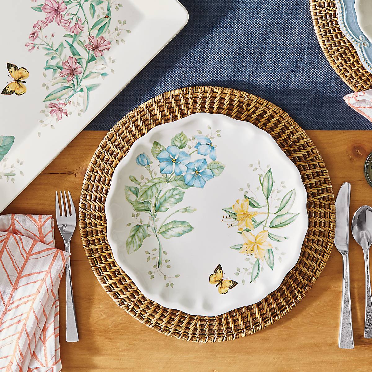 Butterfly Meadow Melamine Dinner Plates - Set of 4