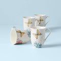 Thekbunny  Butterfly Meadow Hydrangea Mugs - Set of 4