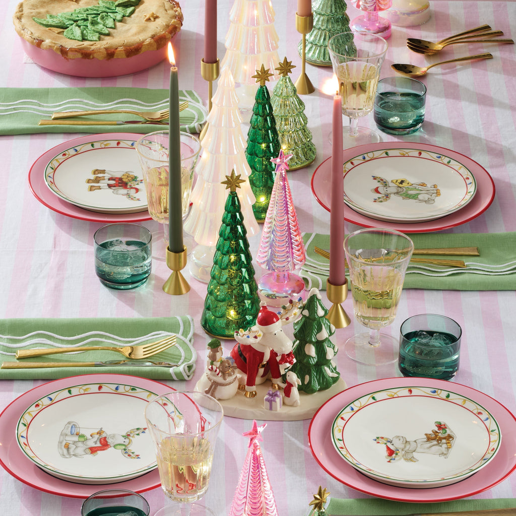 Make It Pop Dinner Plates - Set of 4 - Green/Pink