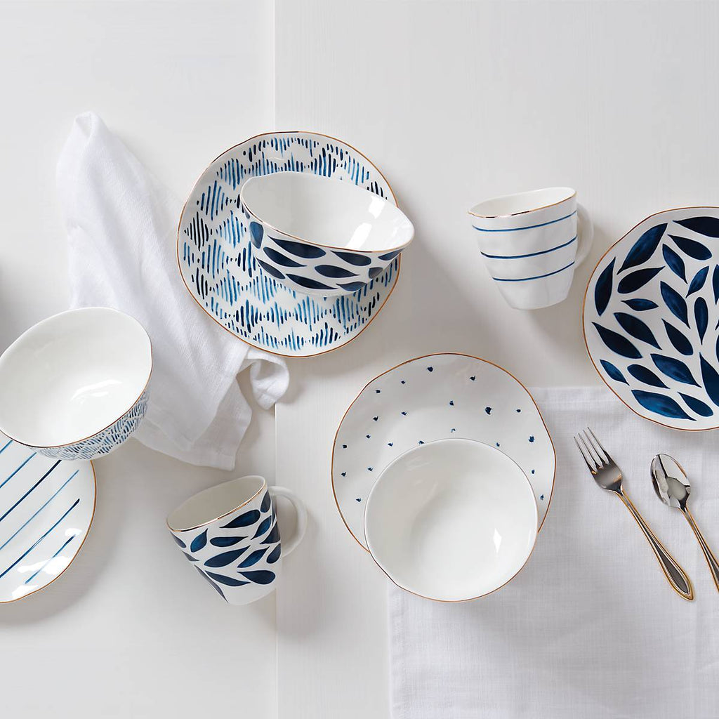 Thekbunny Blue Bay 12-Piece Dessert Set