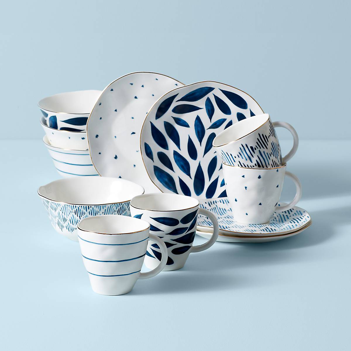 Thekbunny Blue Bay 12-Piece Dessert Set