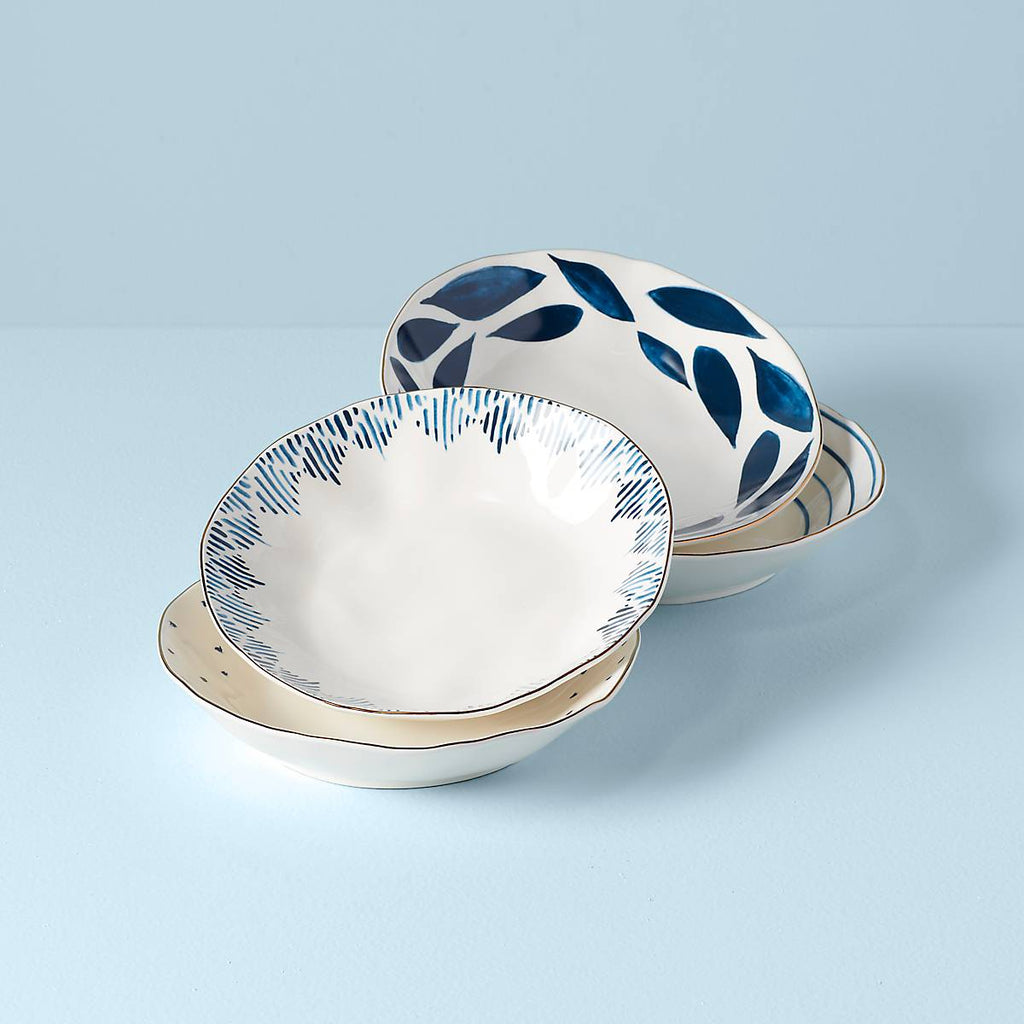 Thekbunny Blue Bay Pasta Bowls - Set of 4