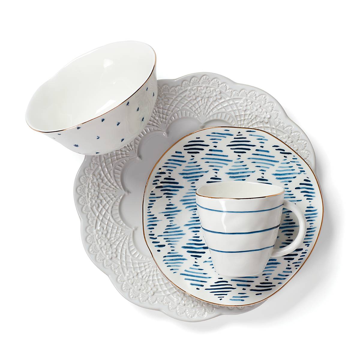 Thekbunny Blue Bay Dessert Mugs - Set of 4