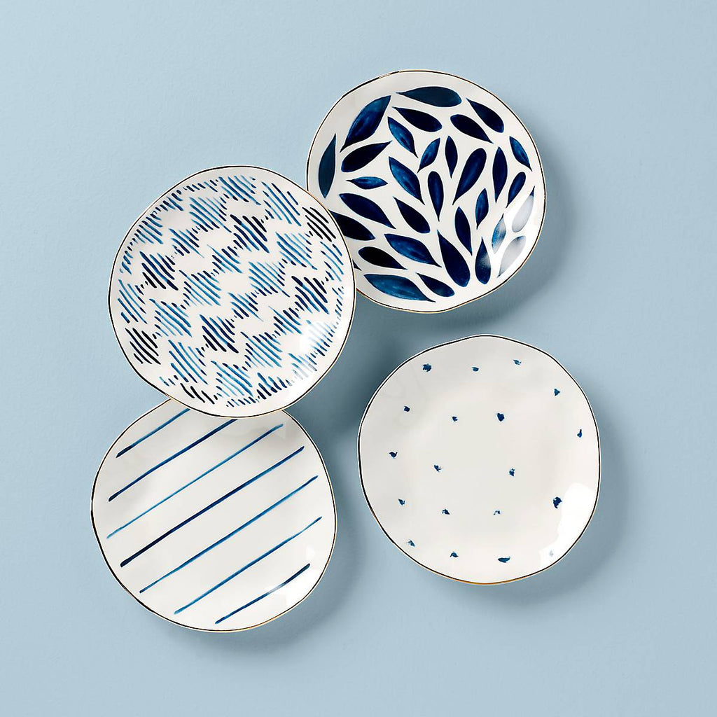 Thekbunny Blue Bay Tidbit Plates - Set of 4