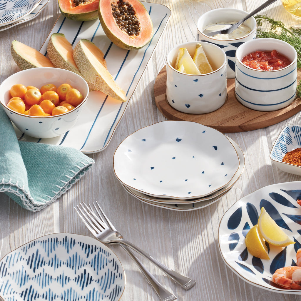 Thekbunny Blue Bay Tidbit Plates - Set of 4