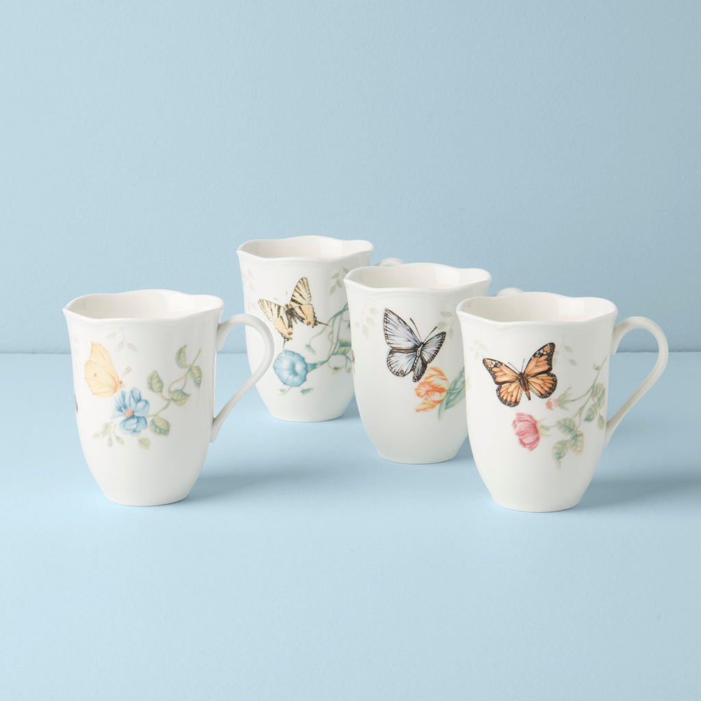Thekbunny  Butterfly Meadow Mugs - Set of 4