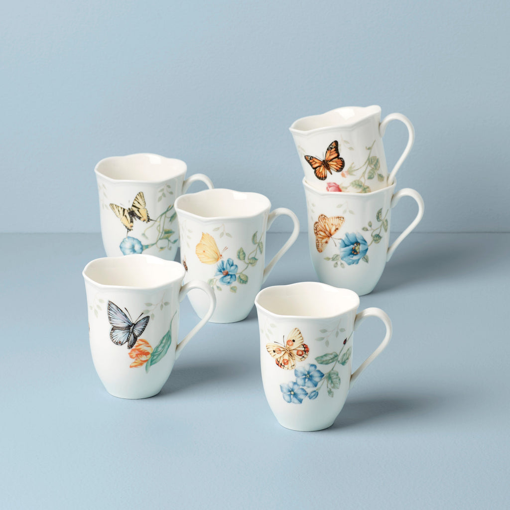 Thekbunny  Butterfly Meadow Mugs - Set of 6