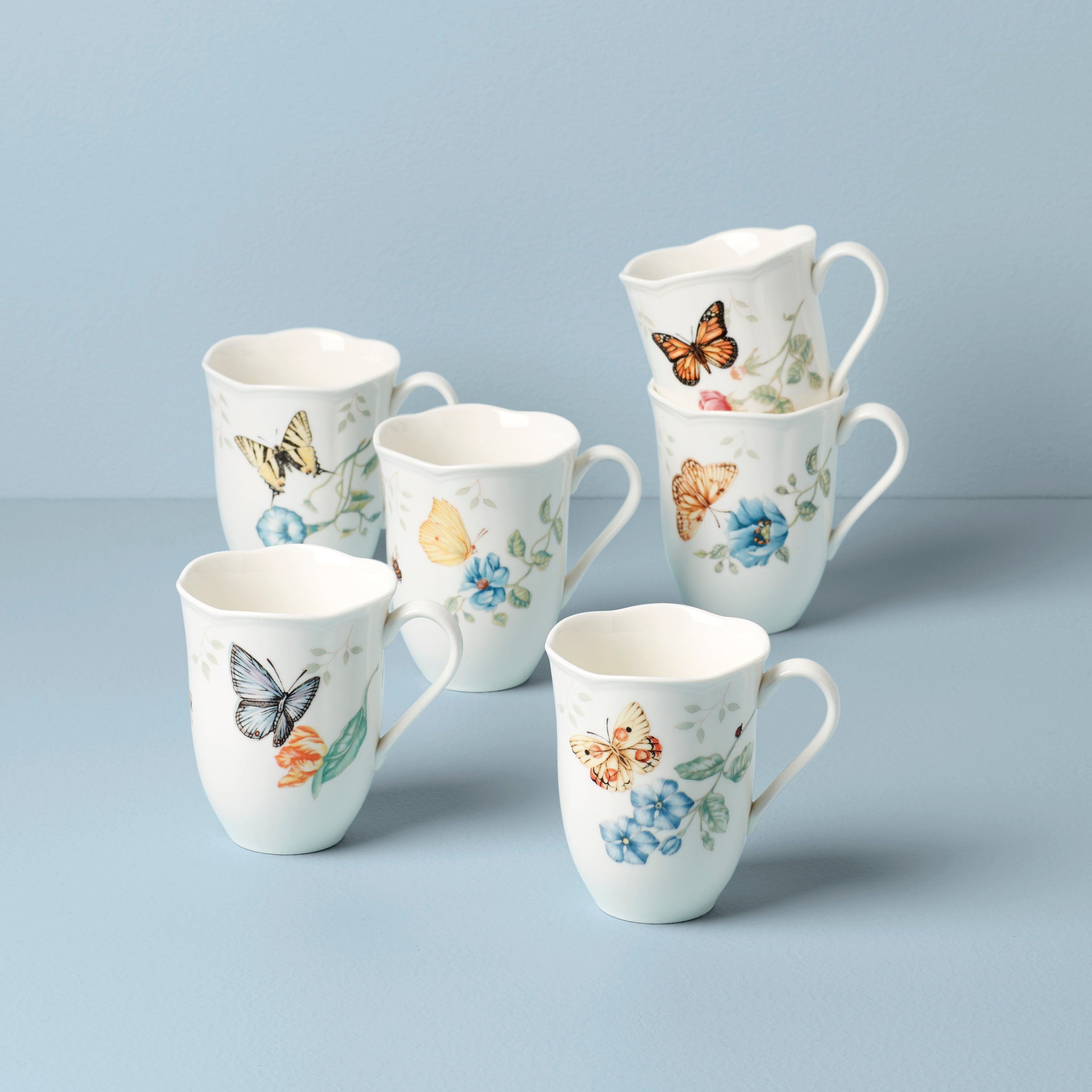 Thekbunny  Butterfly Meadow Mugs - Set of 6