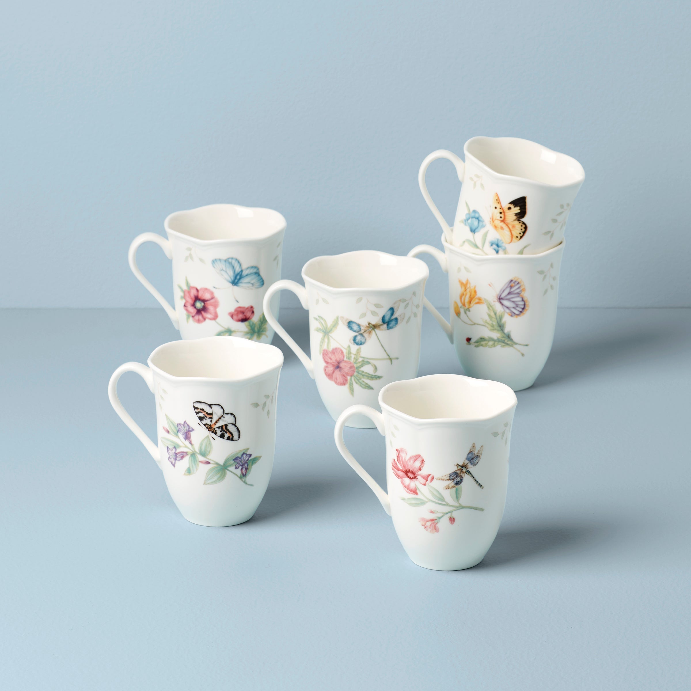 Thekbunny  Butterfly Meadow Mugs - Set of 6