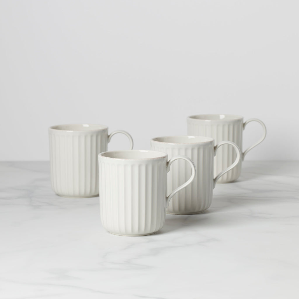 Thekbunny  French Perle Scallop Mugs - Set of 4