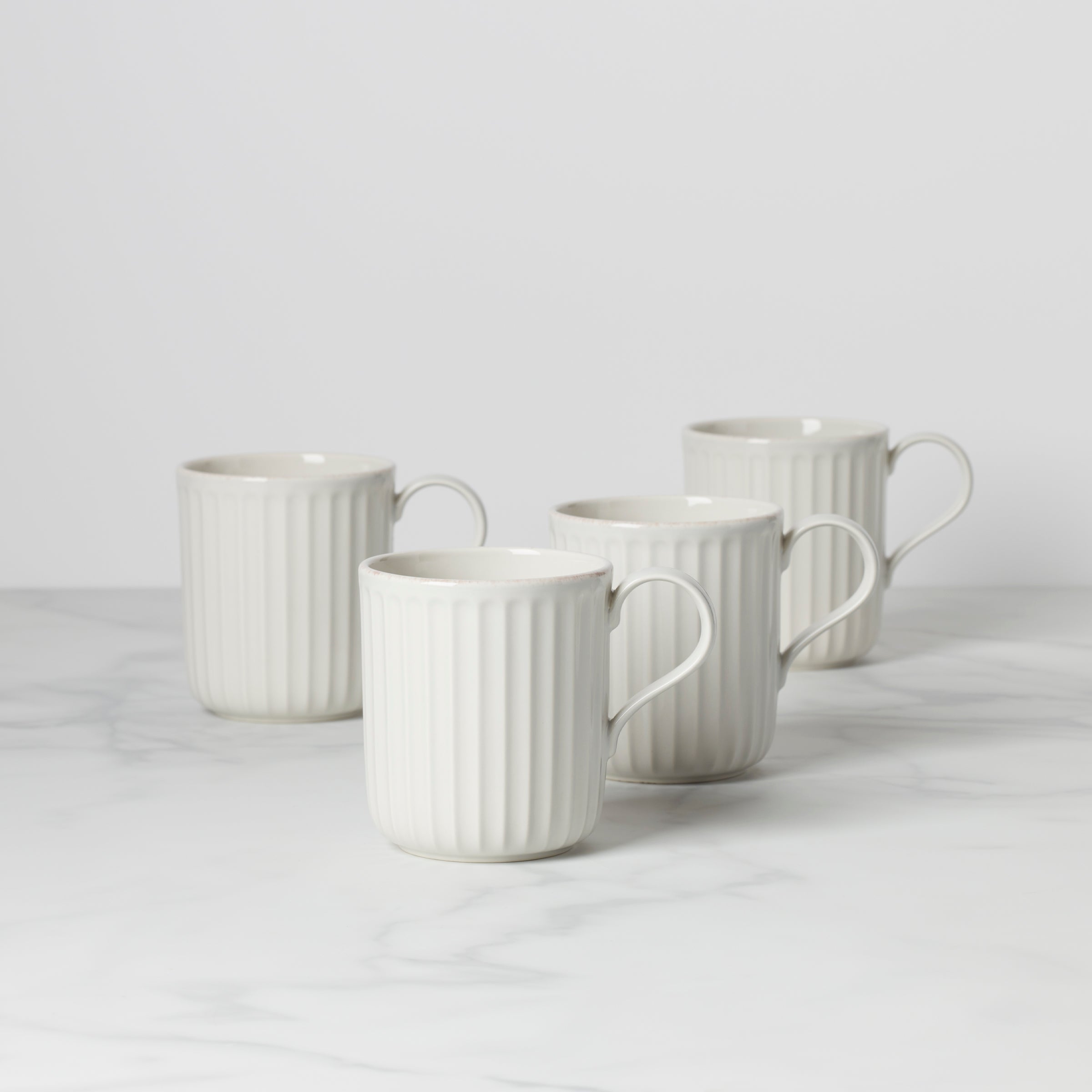 Thekbunny  French Perle Scallop Mugs - Set of 4