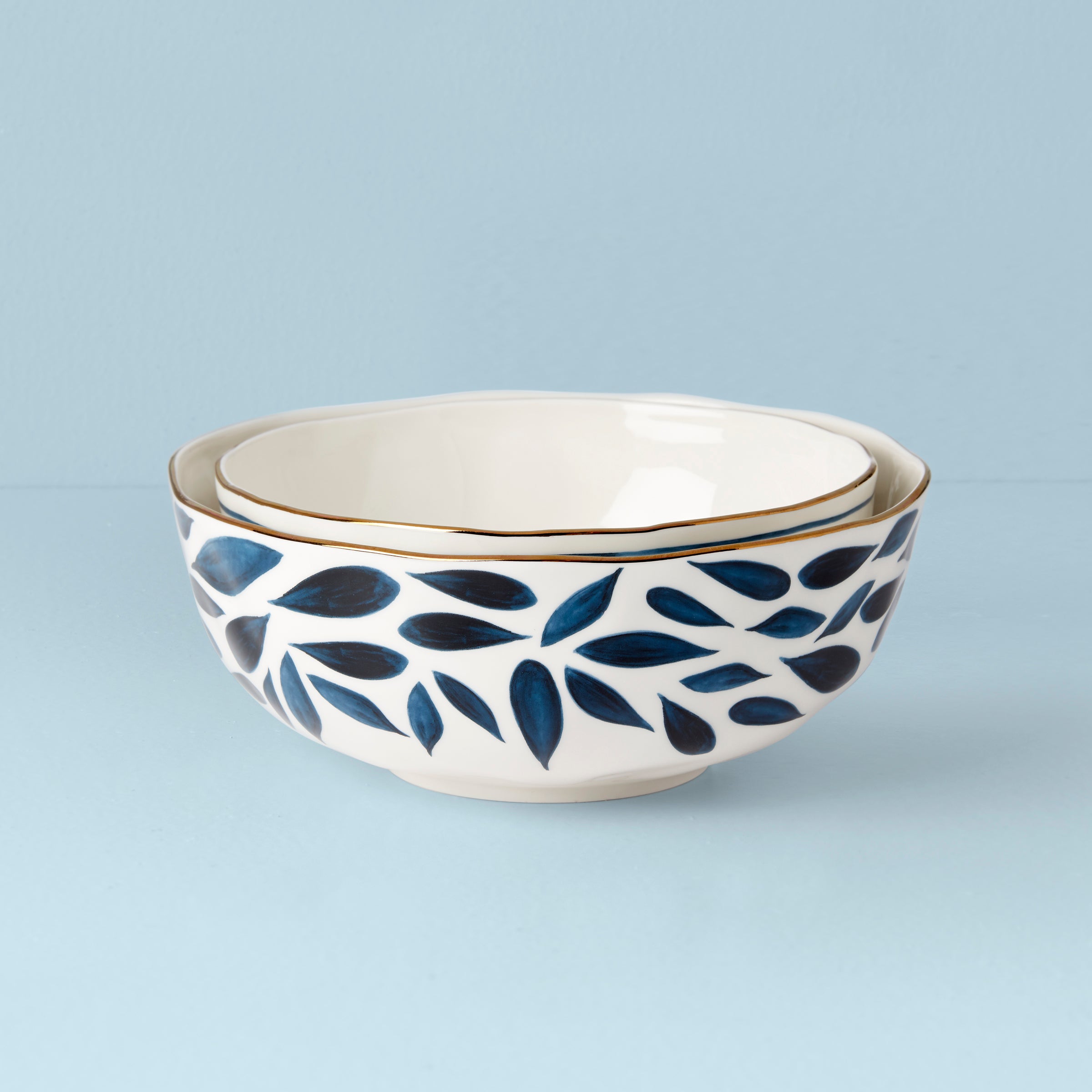 Thekbunny Blue Bay 2-Piece Nesting Bowl Set